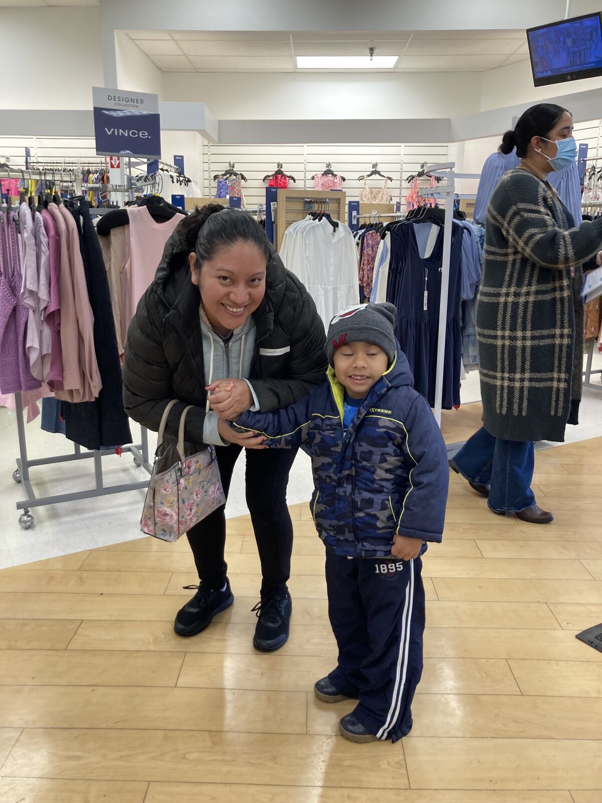 Floricelda Sanchez with her son Lucas Rosales at the recent Operation School Bell event.