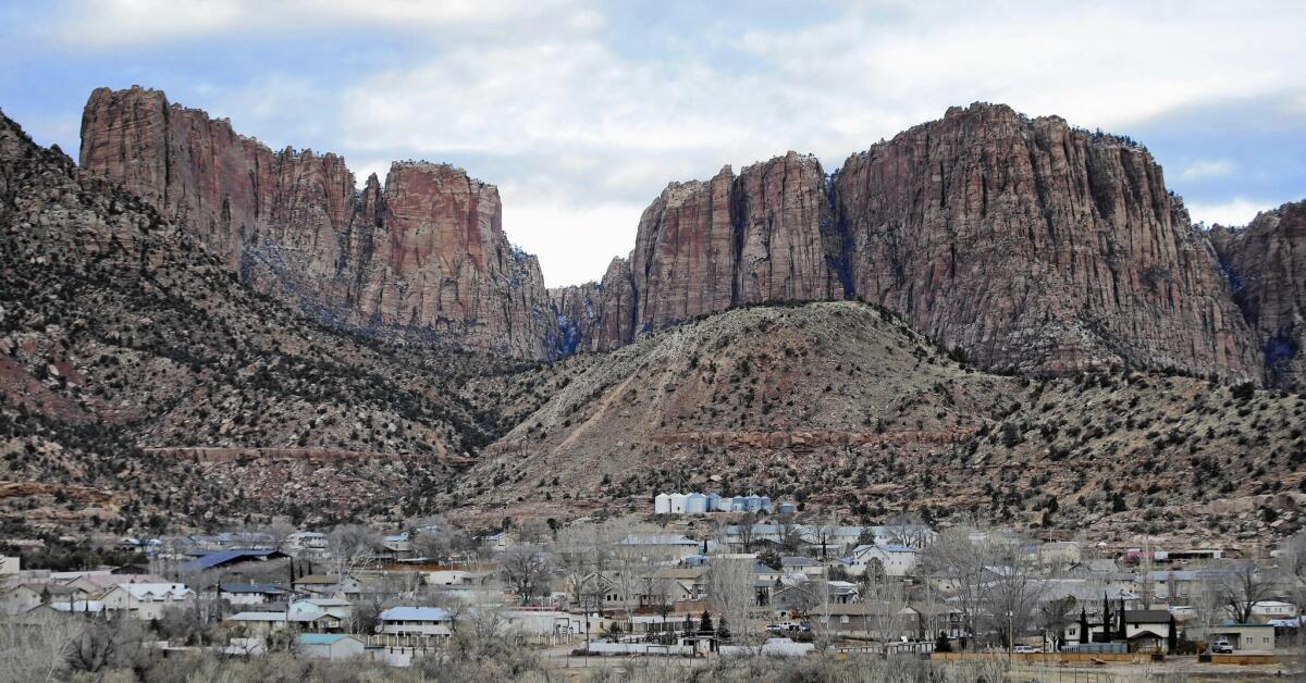 Hildale, Utah, shown here, and Colorado City, Ariz., are accused of criminally discriminating against residents who did not belong to the Fundamentalist Church of Jesus Christ of Latter-Day Saints.