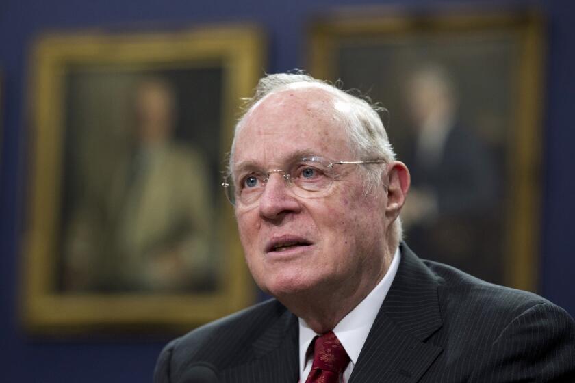 Justice Anthony M. Kennedy on Capitol Hill in March.