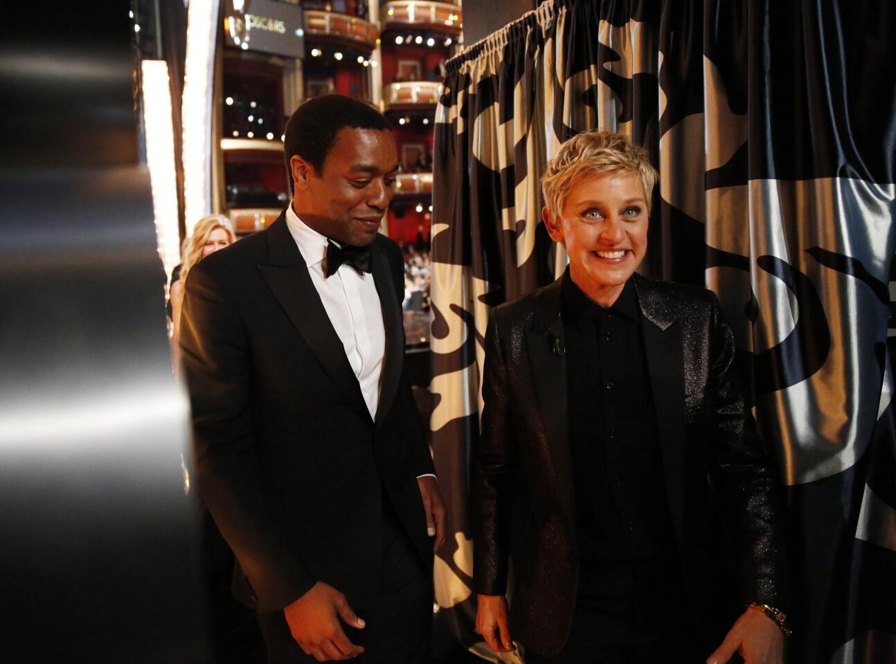 Backstage at the 2014 Academy Awards