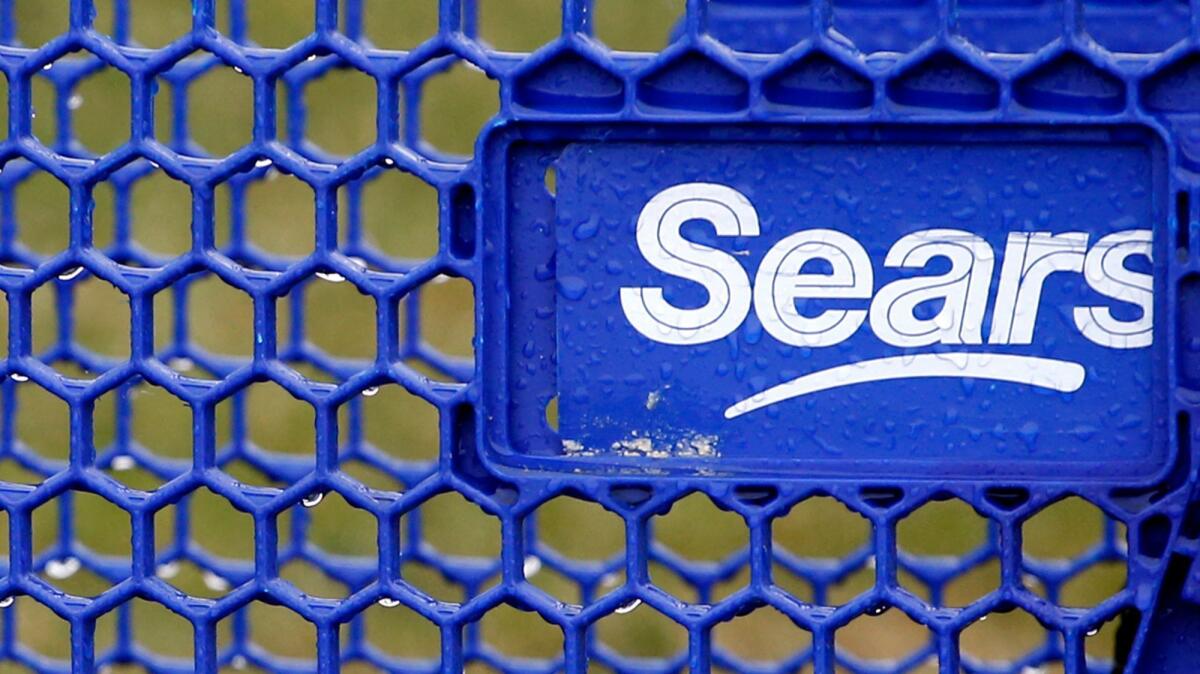 A Sears cart in a parking lot in Schaumburg, Ill., on March 25.