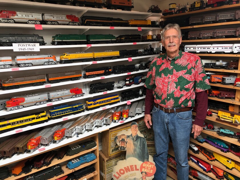 Cardiff resident Bob Shultz has collected about 100 train sets over the years.