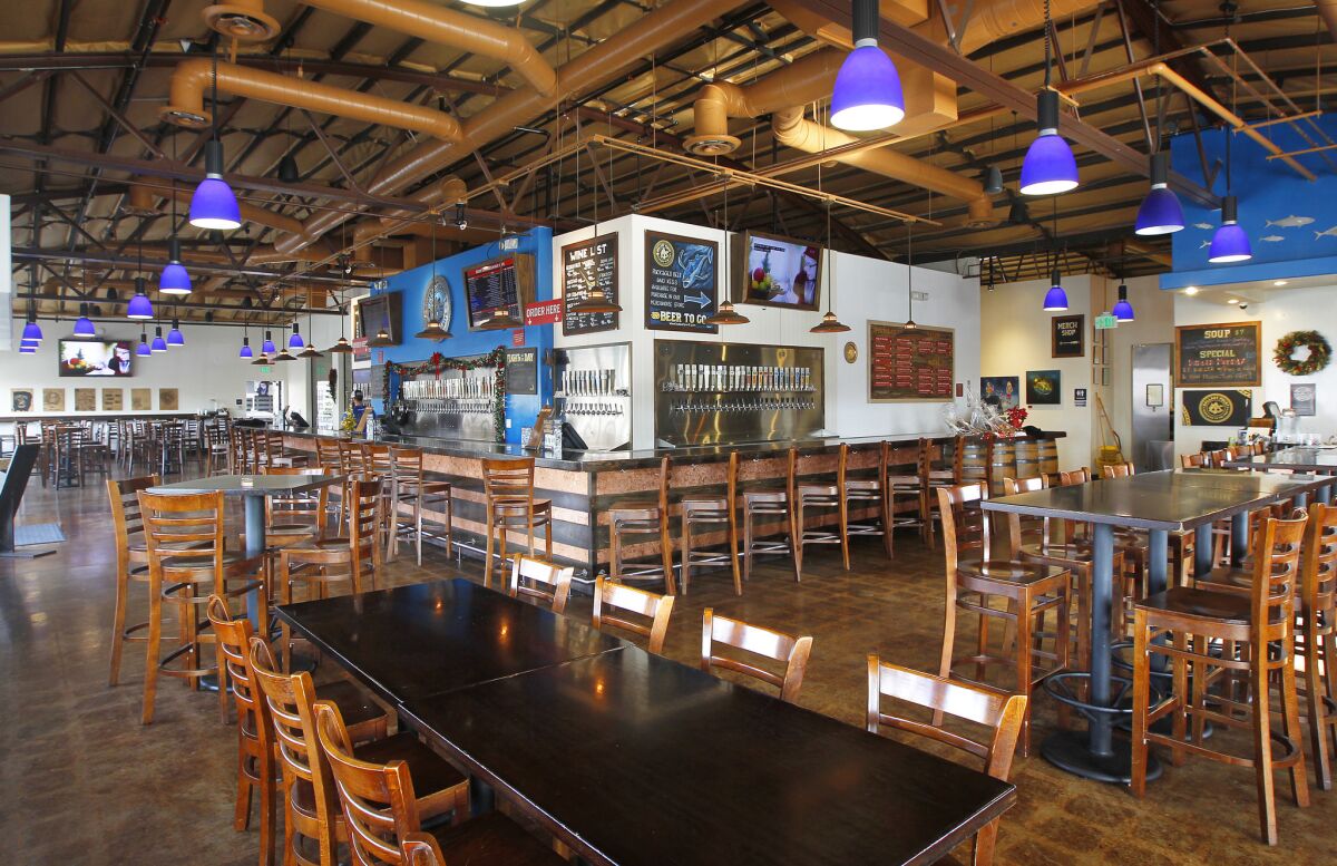 Ballast Point Tasting Room & Kitchen in San Diego's Little Italy. (Photo by K.C. Alfred/The San Diego Union-Tribune)