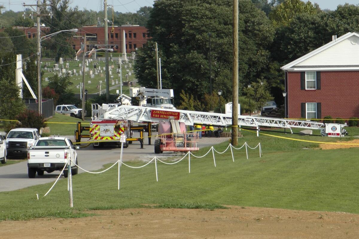 Firefighters with the Campbellsville, Ky., Fire Department were injured Aug. 21 while dumping water on a university band as part of the Ice Bucket Challenge stunt. Capt. Tony Grider, 41, died Saturday, Sept. 20, of his injuries. Three others were treated at the hospital and have been released.