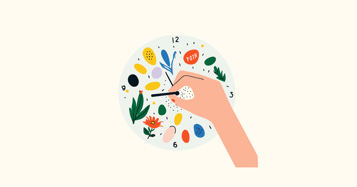 Photo: latimes.com Stylized Hand Touching a Tactile DNA Aging Clock in Minimalist Illustration