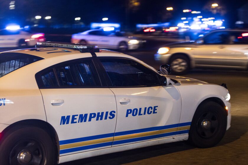 MEMPHIS, TENNESSEE - SEPTEMBER 7: Police investigate the scene of a reported carjacking reportedly connected to a series of shootings on September 7, 2022 in Memphis, Tennessee. Memphis police arrested a 19-year-old man in connection with the shootings of multiple people across the city while allegedly livestreaming the crimes on Facebook, according to published reports. (Photo by Brad Vest/Getty Images)
