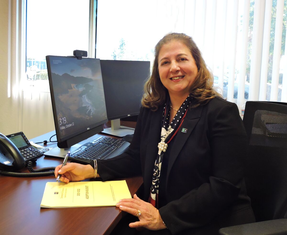 Sahar Abushaban has been appointed the Grossmont-Cuyamaca Community College District's Vice Chancellor-Business Services.