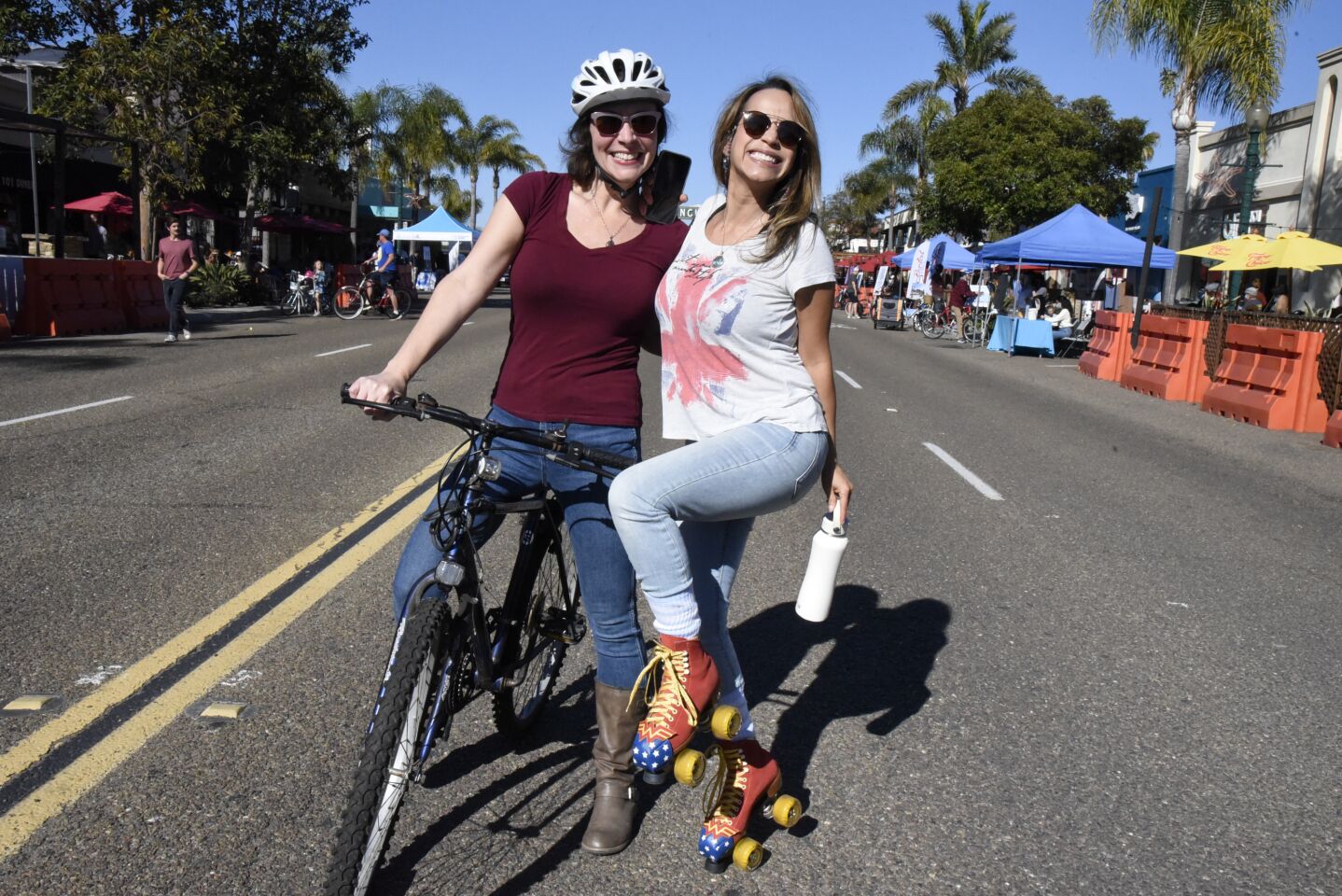 Emily Shaules and Marcela Guaman. Marcela grew up in Colombia, home of the first Cyclovia event, which she attended as a child.