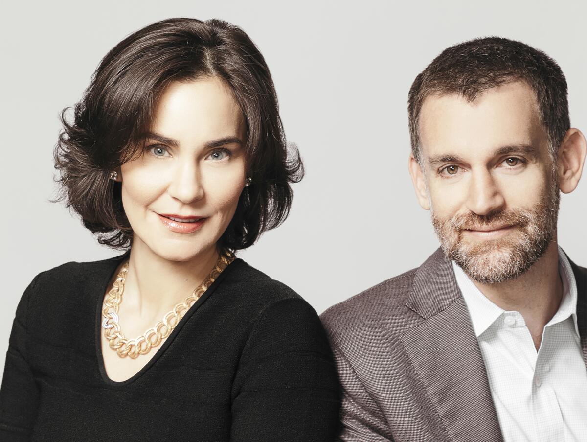 This undated photo provided by Arnold Ventures shows Laura and John Arnold. The billionaire philanthropists committed Monday, April 5, 2021, to donate 5% of their wealth annually as part of an effort to encourage increased, timelier donations to charities. The Arnolds are the first billionaires to sign on to the advocacy organization Global Citizen's "Give While You Live" campaign, which calls on the world's billionaires to give at least 5% of their wealth every year to a cause. (Arnold Ventures via AP)