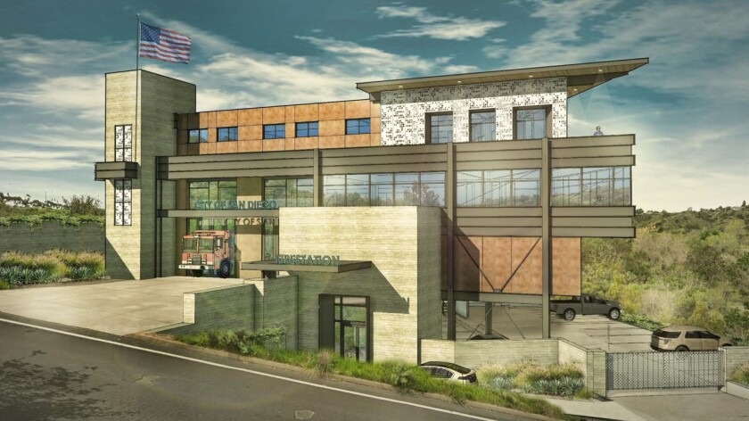 Rendering of the proposed fire station.