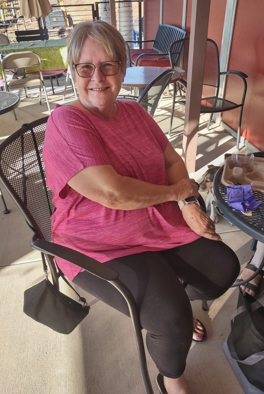 Ramona resident Barbara Patenaude loves wine at Old Julian Vineyards & Winery.