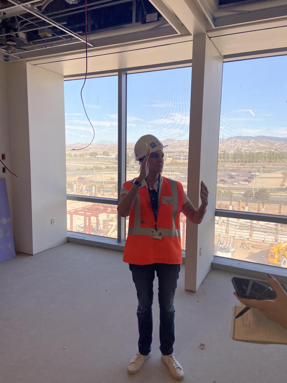 City of Hope Orange County president Annette Walker speaks during a tour of the Lennar Foundation Cancer Center.