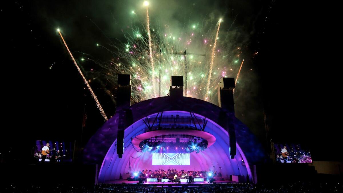 Opening night at the Hollywood Bowl offers the sounds of the Moody Blues and the Hollywood Bowl Orchestra, a fireworks display and more. (Craig T. Mathew and Greg Grudt / Mathew Imaging)