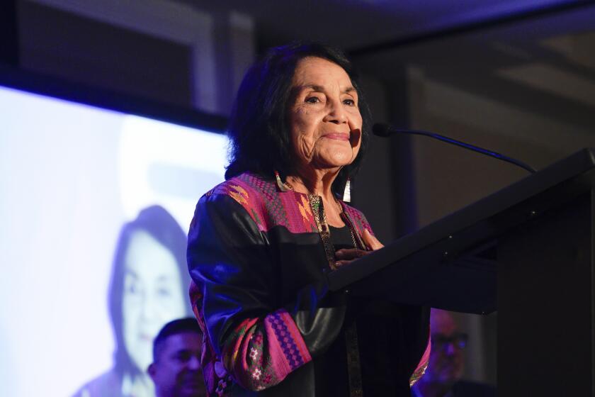 San Diego, CA - May 24: Dolores Huerta was honored and presented with the Lifetime Achievement Honoree at the 16th Annual Harvey Milk Diversity Breakfast in San Diego on Friday, May 24, 2024. (Nelvin C. Cepeda / The San Diego Union-Tribune)