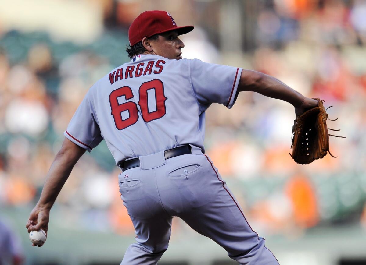 Angels pitcher Jason Vargas is expected to miss at least three weeks after surgery to remove a blood clot.