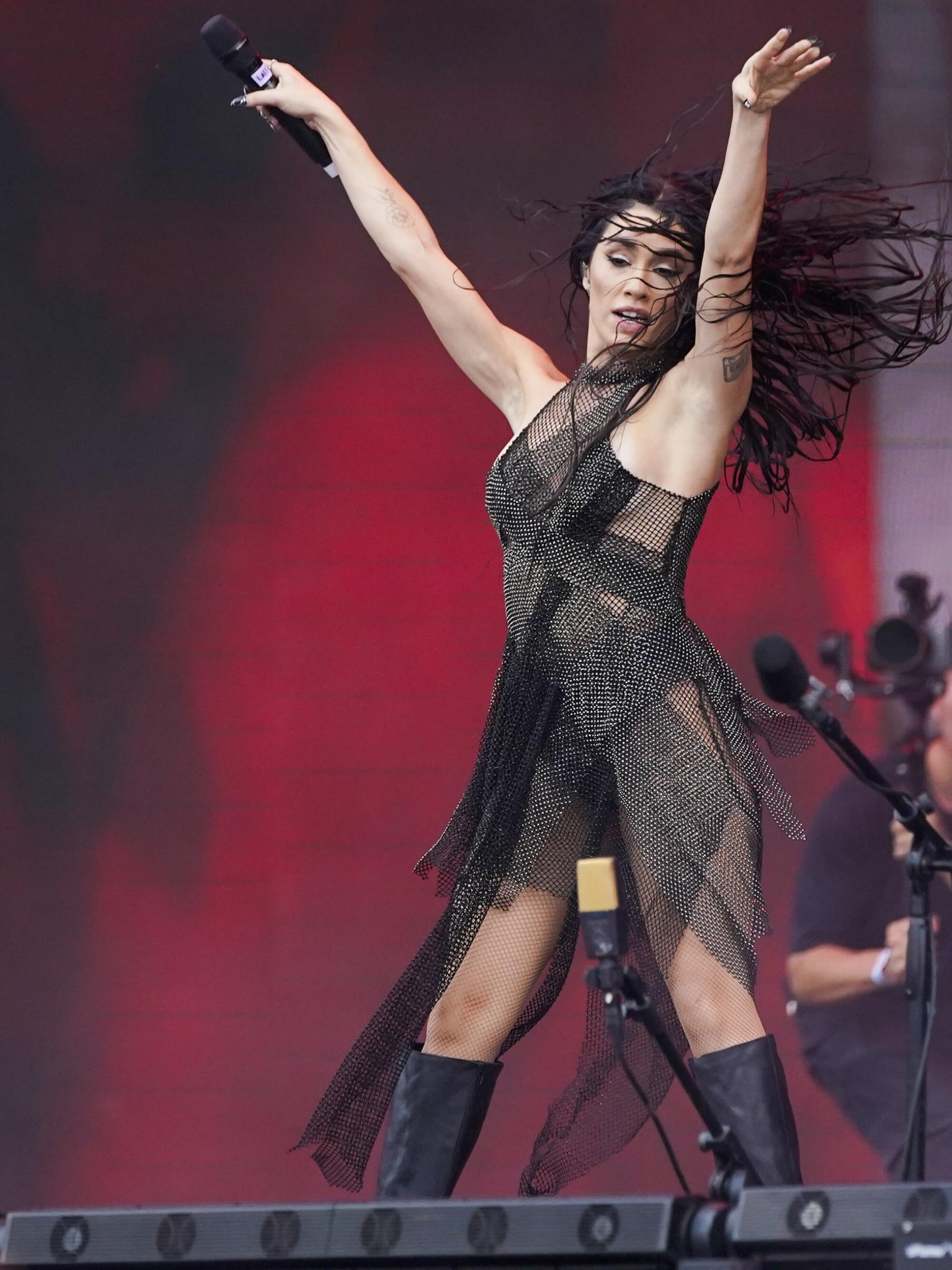 La cantante argentina Lali Esposito durante su concierto en 