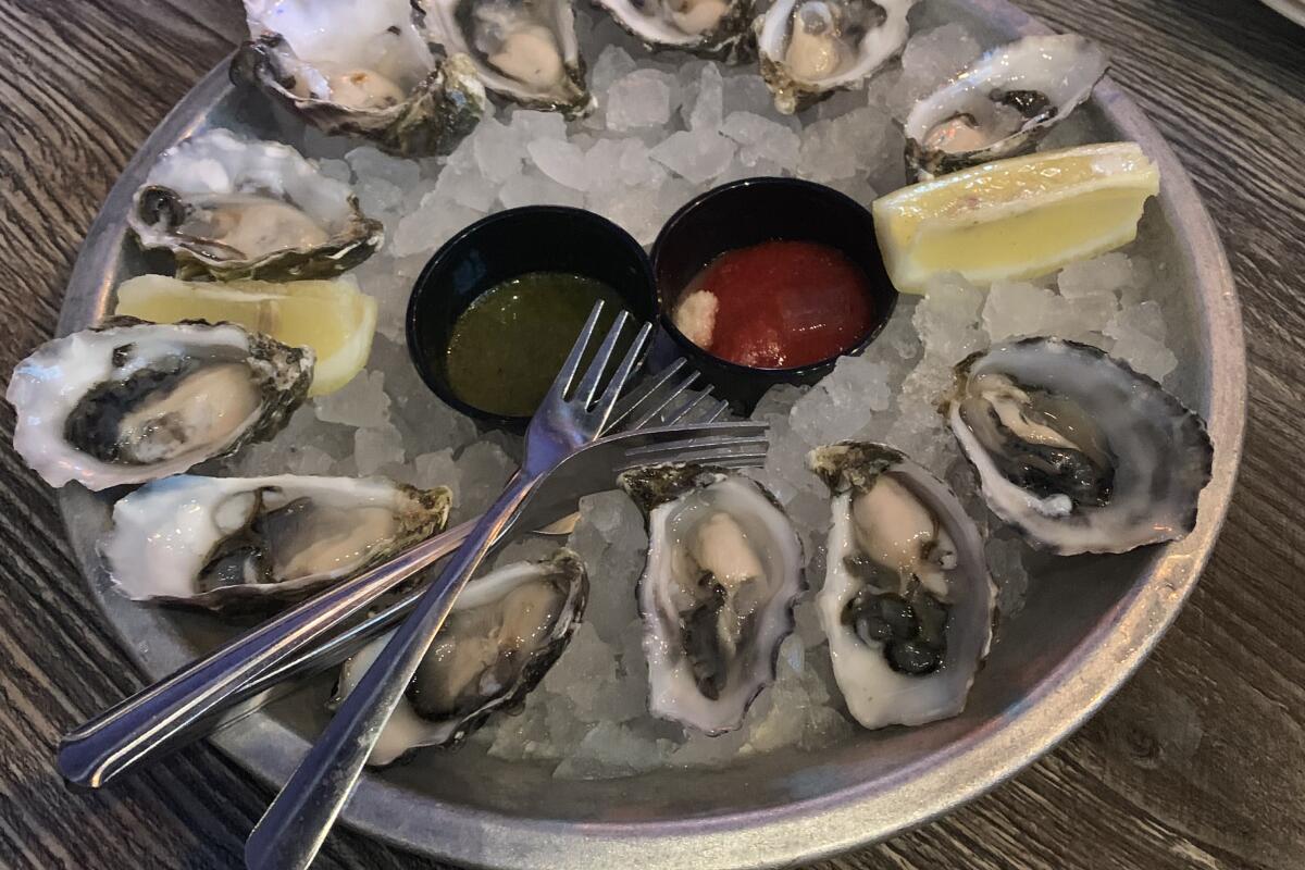 Blue Devil oysters at The Dive are sourced from Baja California and clock in at $1.25 per oyster during happy hour.
