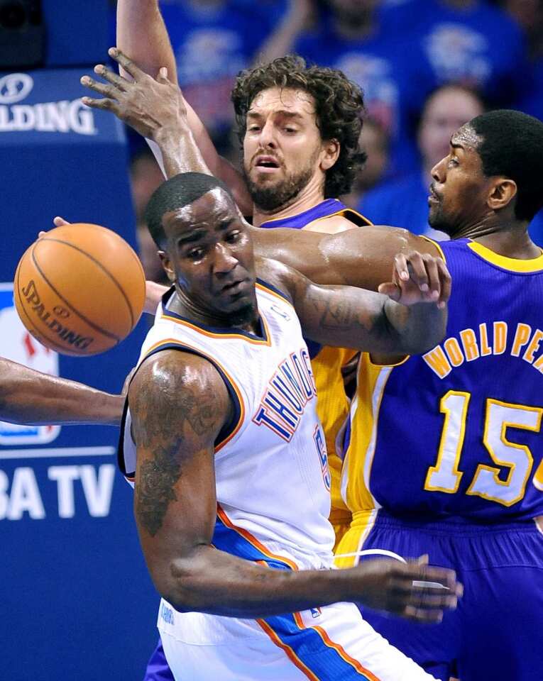 Kendrick Perkins, Pau Gasol, Metta World Peace