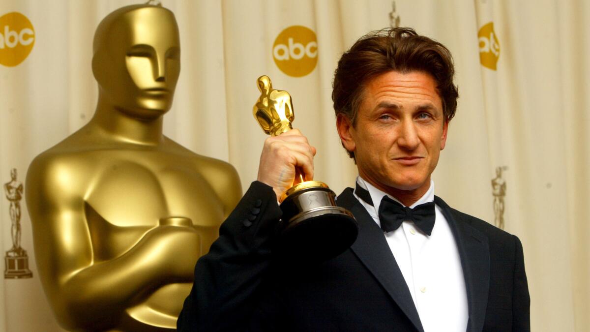 Sean Penn after winning the lead actor Oscar for "Mystic River" in 2004.