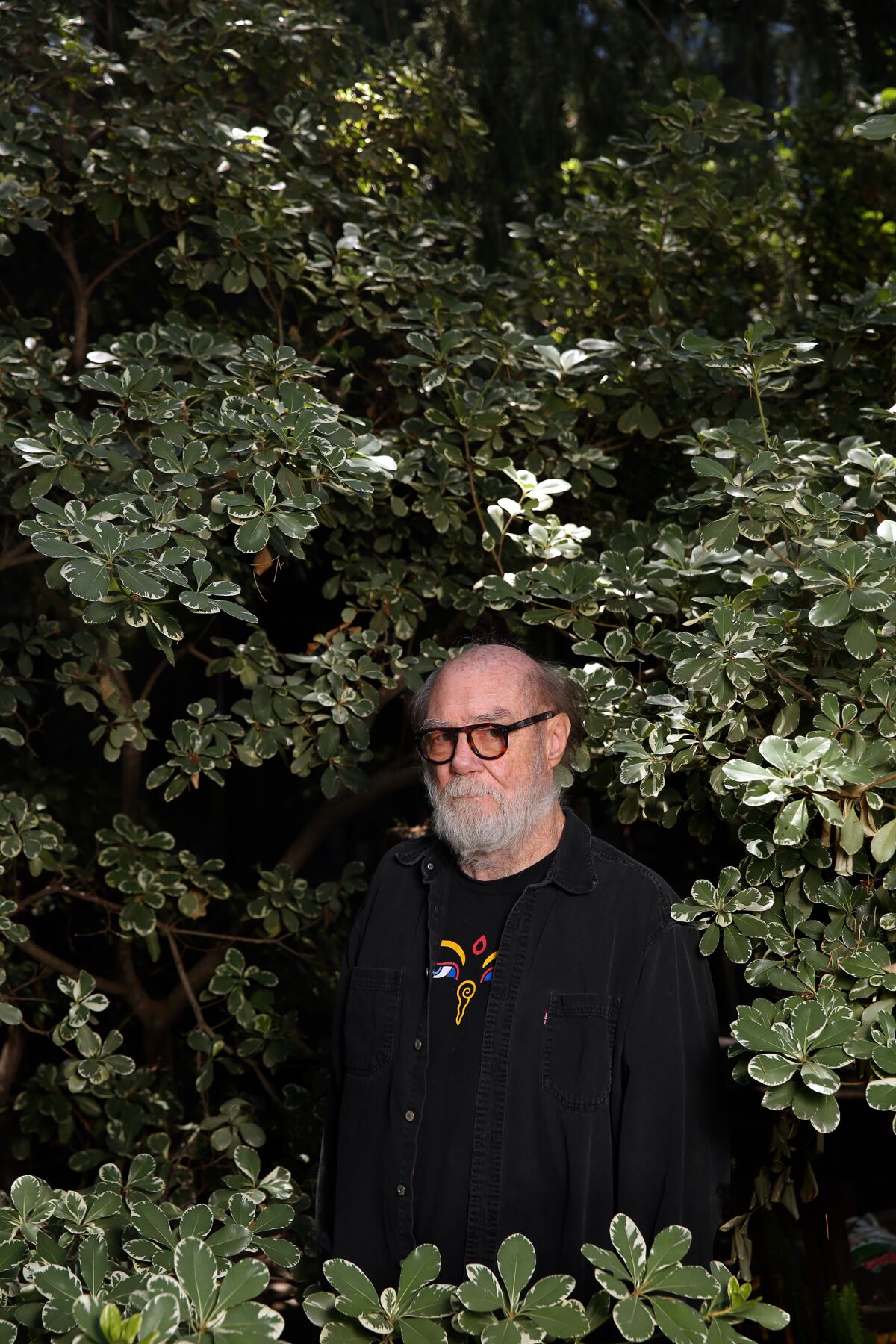 Artist Paul McCarthy outside his home in Altadena.