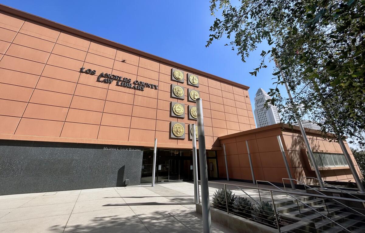 Across from the Stanley Mosk Courthouse in downtown Los Angeles is the L.A. Law Library, where people can borrow legal literature or sign up for informational classes as well as one-on-one legal consultations.