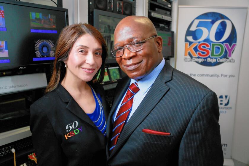 Michelle Diaz Agha and her husband, Maxwell C. Agha, own KSDY-TV Channel 50, a small station in San Diego that could be one of many knocked off the air involuntarily by the federal government.