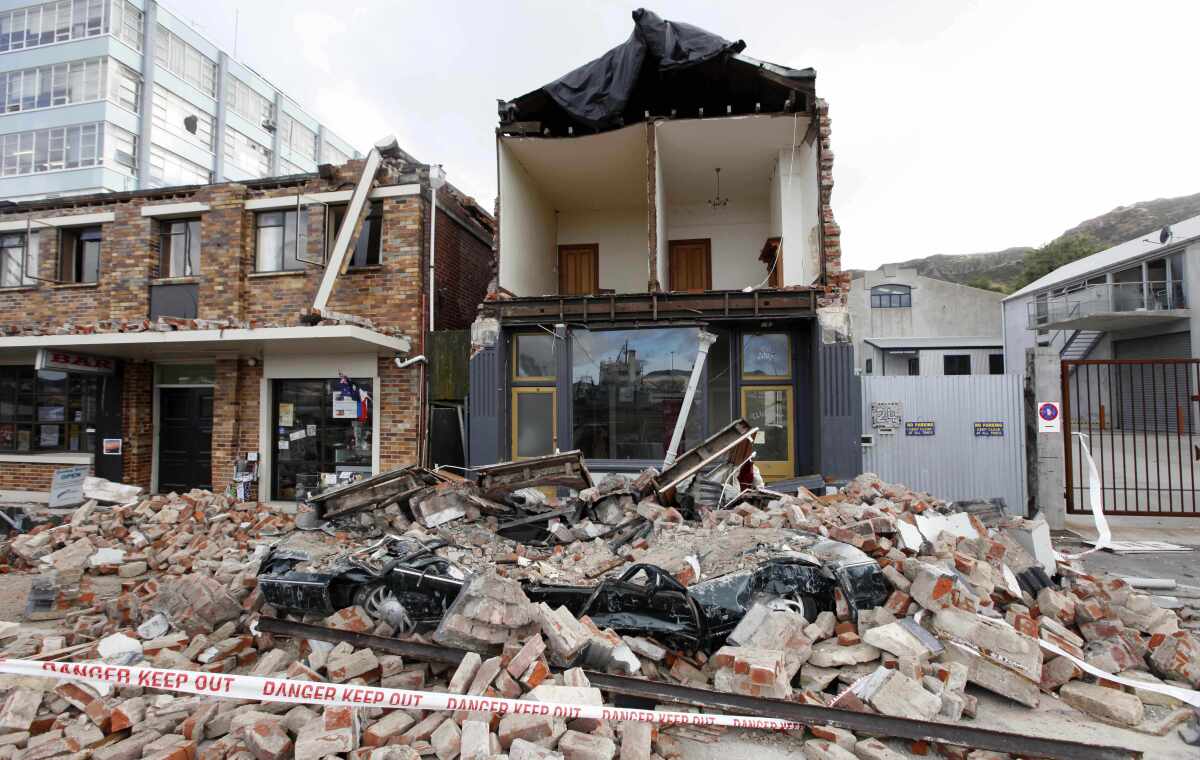 Rubble from a 2011 earthquake in Christchurch, New Zealand.