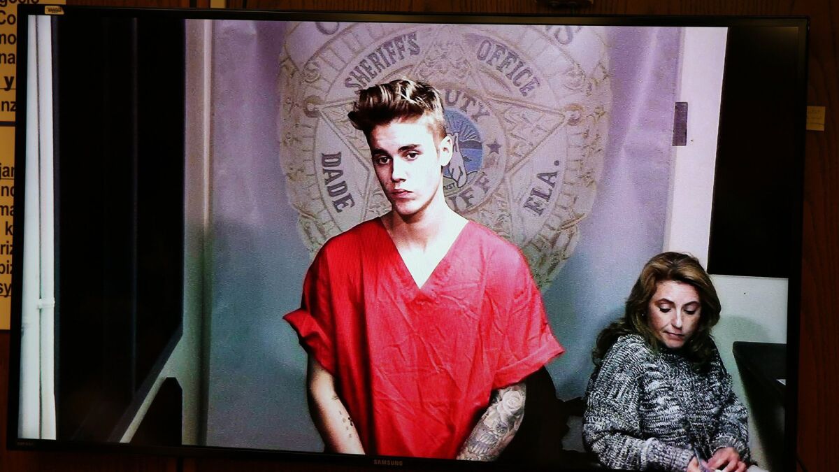 justin bieber in jail