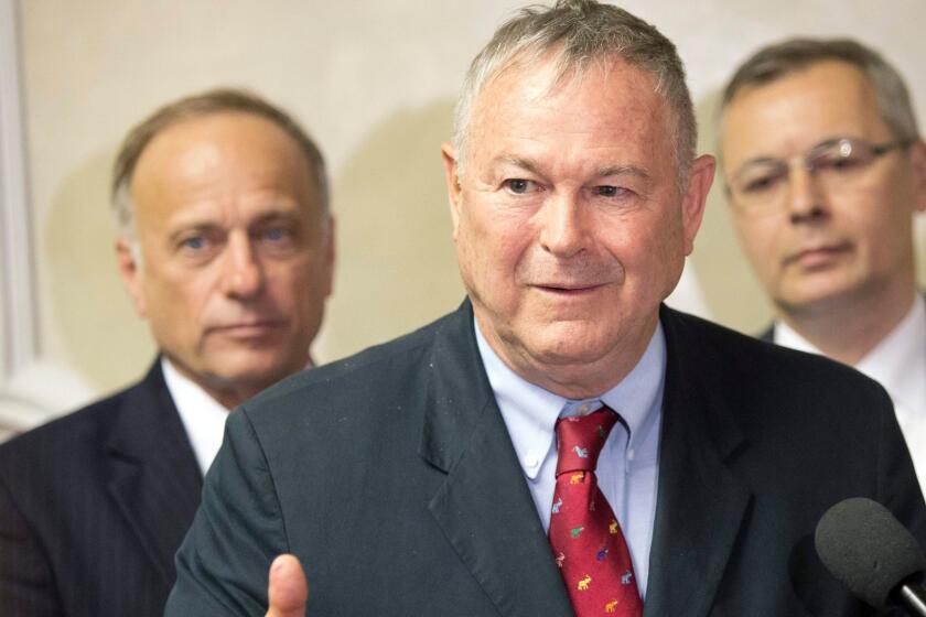 U.S. Congressman Dana Rohrabacher (R-Calif.) speaks to Russian lawmakers at a meeting in the State Duma, the Russian parliament's lower house, in Moscow, Wednesday, May 29, 2013. A U.S. Congressional delegation is spending a week in Russia meeting high-level government and security officials to investigate whether more could have been done to prevent last month?s Boston Marathon bombings. (AP Photo/(AP Photo/Misha Japaridze)