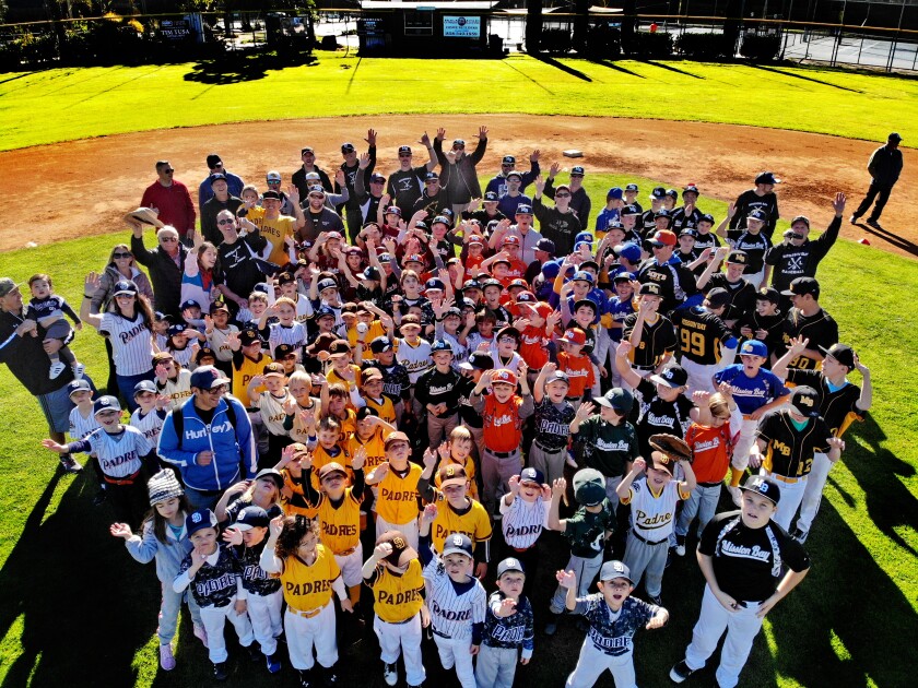 Mission Bay Youth Baseball at Bob McEvoy Field during opening ceremonies for the 2019 season