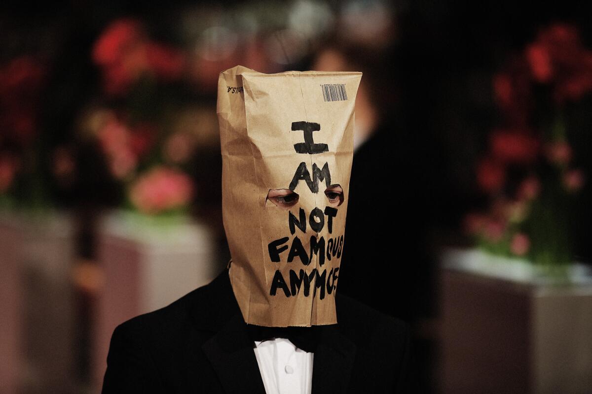 Shia LaBeouf wore a paper bag to the screening of "Nymphomaniac: Volume I" during the 64th Berlin film festival.