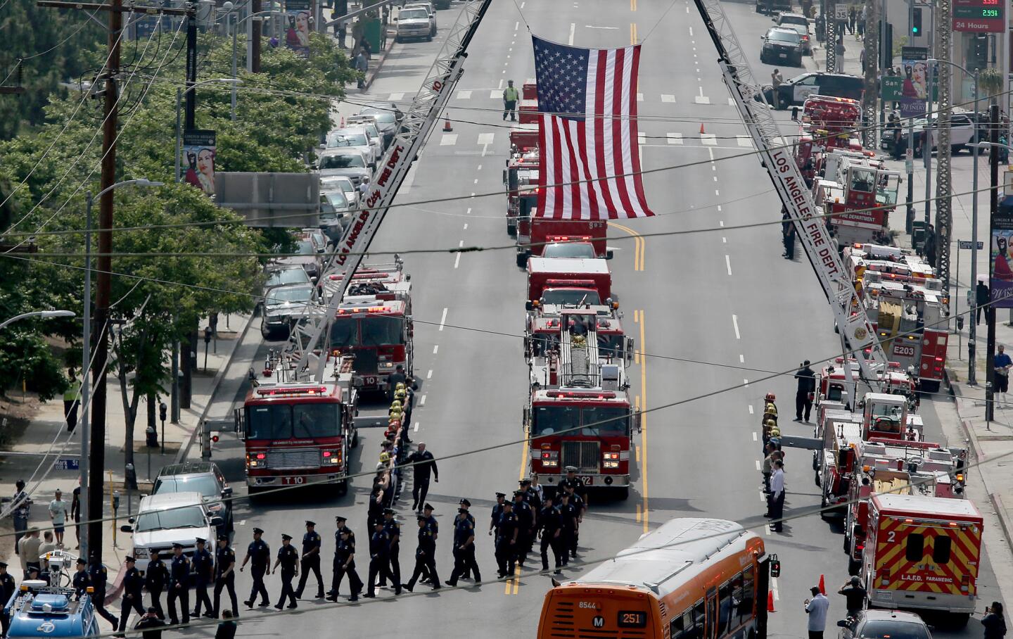 Procession for L.A. firefighter