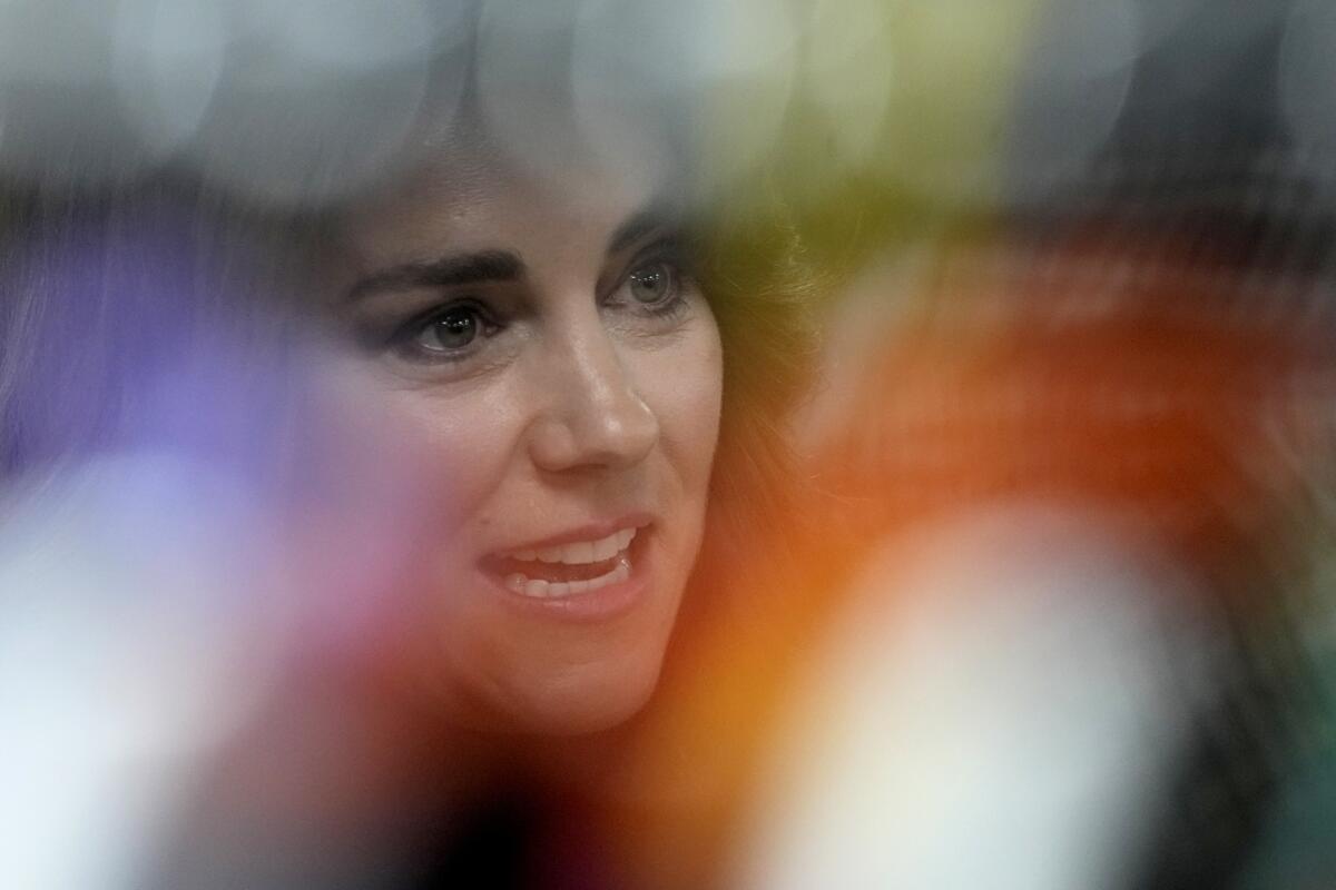 The Princess of Wales, seen in focus surrounded by blurred pigments at an event in north London.