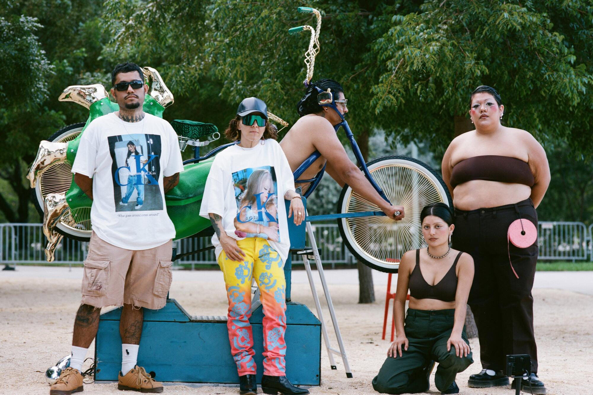 rafa esparza and his collaborators pose at Art Basel Miami