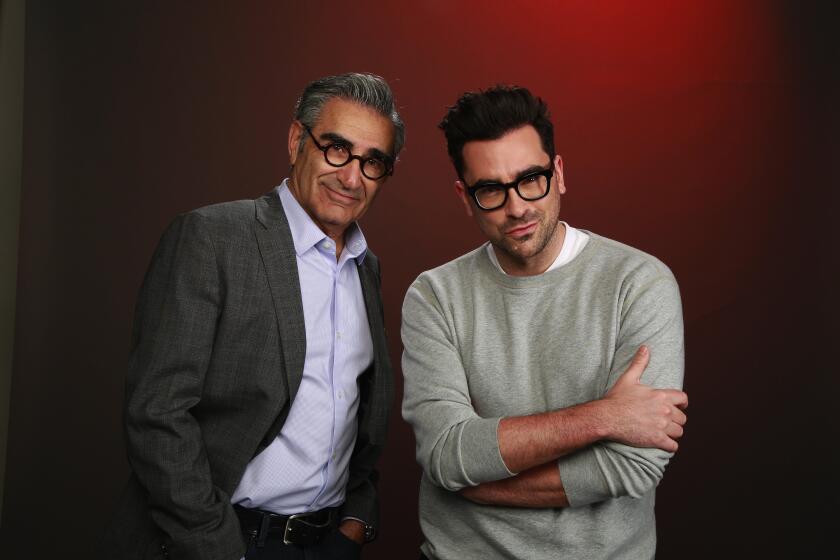 Kirk McKoy  Los Angeles Times THE COMEDY “Schitt’s Creek” was created by Eugene, left, and Dan Levy. Their riches-to-rags tale drew Emmy nods.