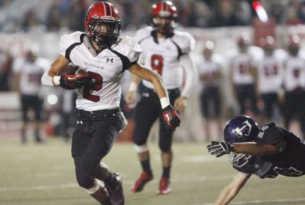 Glendale's Christian Osorio scored a rushing touchdown to help his Nitros earn the right to ring the "Victory Bell."