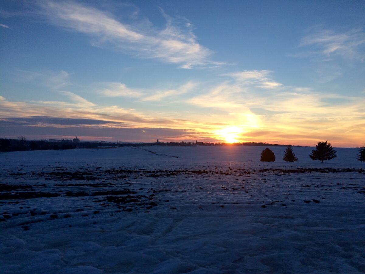Sunrise in western Iowa this week.
