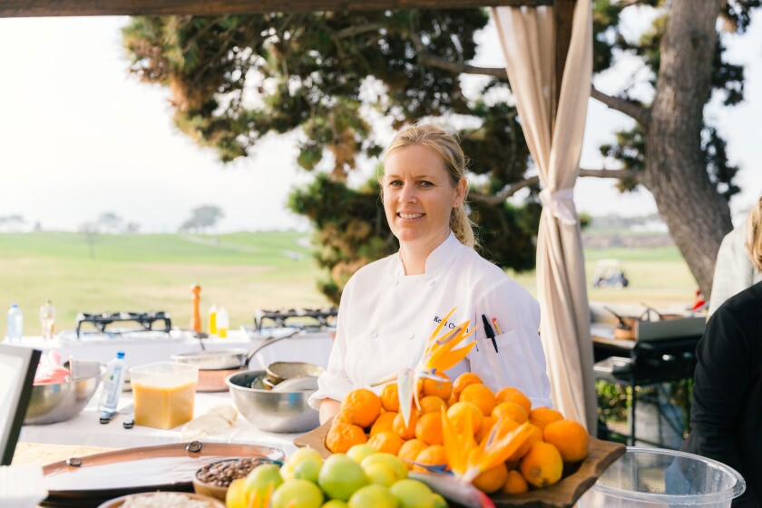 Kelli Crosson, new executive chef at the Lodge at Torrey Pines at a past Celebrate the Craft event. 