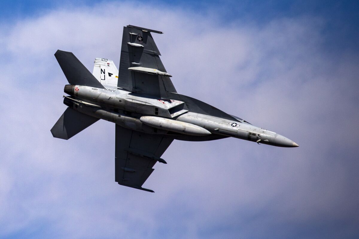 An F-18 from Naval Air Station Lemoore, Calif.
