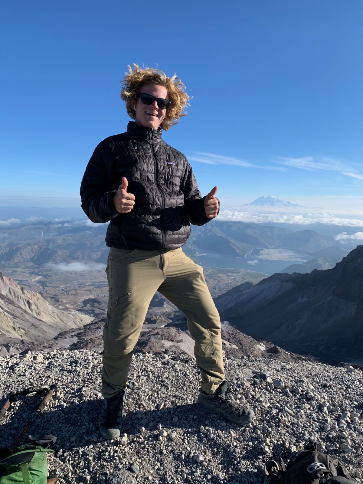 Morgan Willis atop Mount St. Helens.