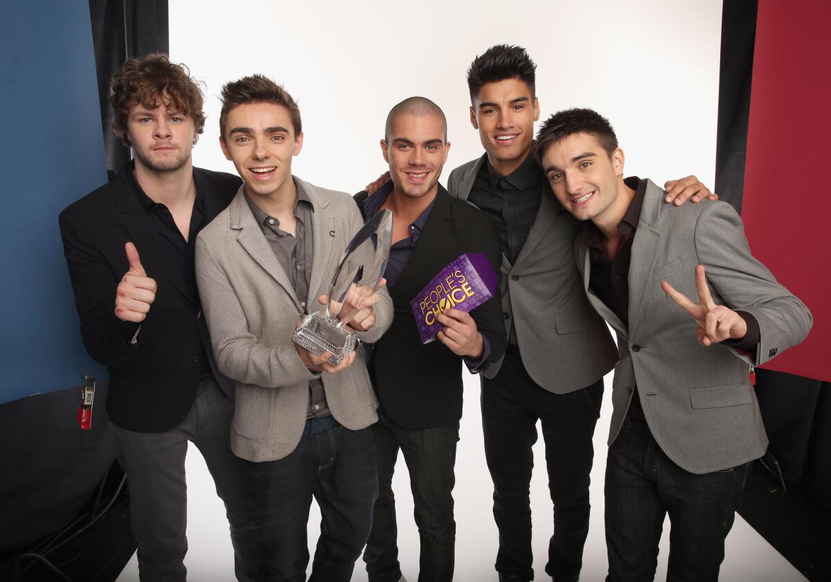 Singers Jay McGuiness, Nathan Sykes, Max George, Siva Kaneswaran and Tom Parker of The Wanted pose for a portrait during the 39th Annual People's Choice Awards at Nokia Theatre.