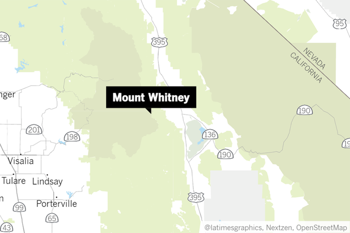 A map shows the location of Mt. Whitney.