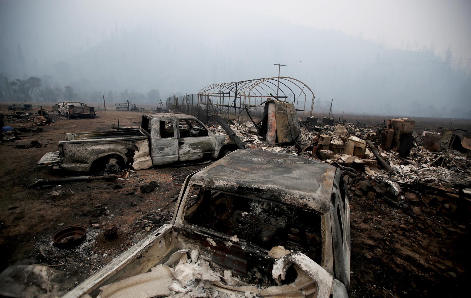 A scorched property near Yreka, Calif.