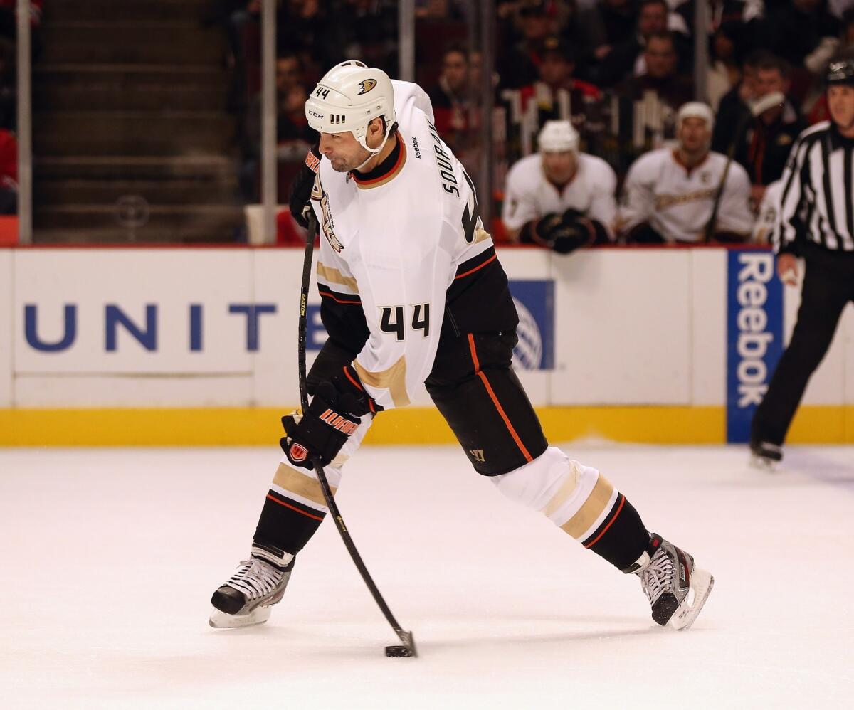 Ducks defenseman Sheldon Souray recently underwent surgery to repair a torn ligament in his right wrist.