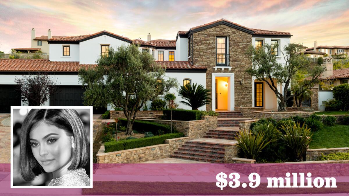 "Keeping Up With the Kardashians" costar Kylie Jenner, who bought a new house in Hidden Hills earlier this year, has put her starter home in Calabasas on the market for $3.9 million.
