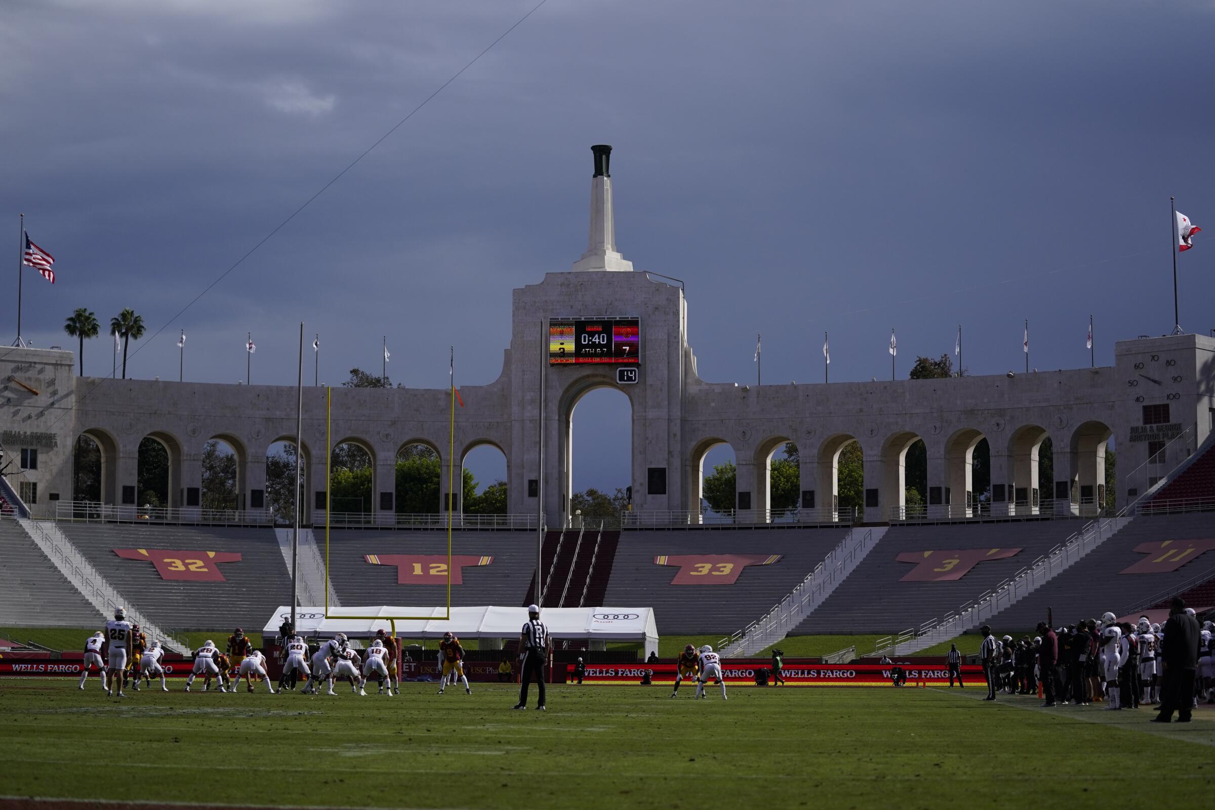The Coliseum on Nov. 7, during the first half between USC and Arizona State.