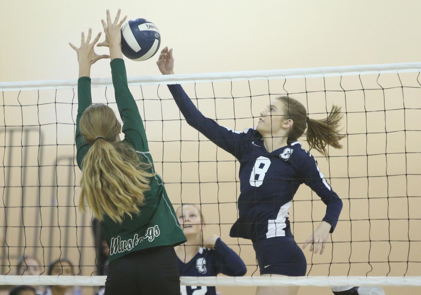 Photo gallery: Costa Mesa vs. Calvary Chapel in girls’ volleyball