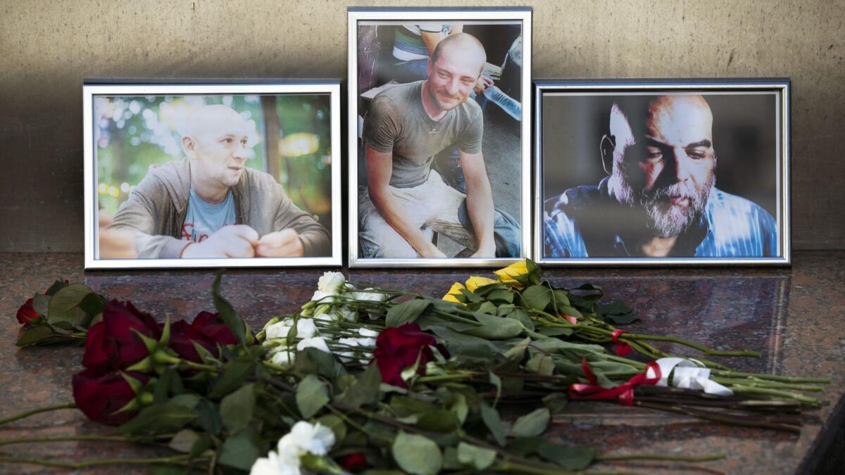 Journalists Alexander Rastorguyev, Kirill Radchenko and Orkhan Dzhemal were killed in the Central African Republic.