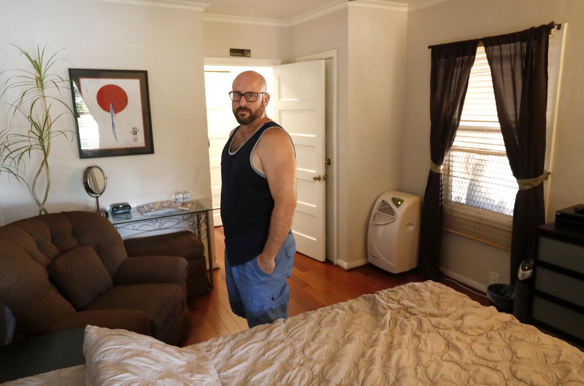Marc Bochner, who lives in one of the apartments in the Westlake triplex that he owns, argues it would be unfair to ban him from hosting short-term rentals in his home just because his apartment falls under the Rent Stabilization Ordinance.