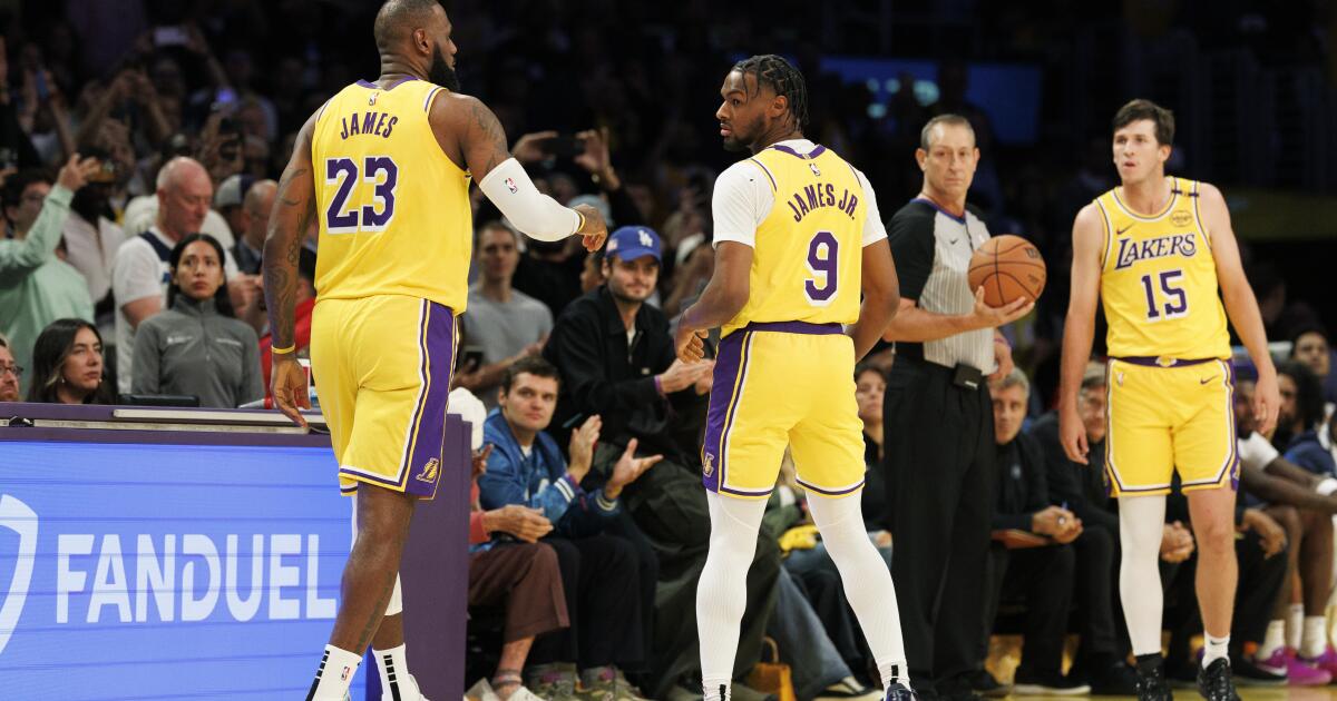 LeBron and Bronny James make history in Lakers’ season-opening win LeBron and Bronny James make history in Lakers’ season-opening win